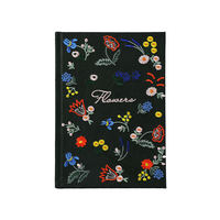 Carnet à couverture rigide brodé de fleurs A5, journal à fleurs en relief, pages intérieures lignées, carnet de notes décoratif vintage