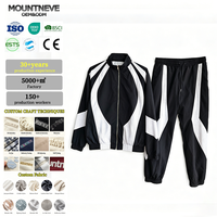 Ensemble survêtement coupe-vent homme noir et blanc color block, grande taille, veste et pantalon en nylon, style Gorpcore Streetwear, personnalisable OEM ODM, tendance
