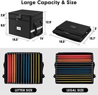YIHUAIXNG Portable Bureau Pliable 2 Couches Boîte De Fichiers Organisateur Bande Réfléchissante Stockage De Documents avec Serrure Ignifuge