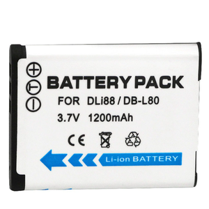 Batteria agli ioni di litio da 1200 mAh D-LI88 DLI88 D-L188 DL-188 DL188 DB-L80 DBL8 per <span class=keywords><strong>fotocamere</strong></span> <span class=keywords><strong>digitali</strong></span> <span class=keywords><strong>Pentax</strong></span> P70 P80 WS80 H80 H90 W90 - Product Image 1