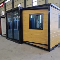 Casa Contenedor Plegable de 20 pies con Techo Inclinado, Hogar Modular Personalizado, Impermeable, Aislado, Portátil, para Dormitorio u Oficina
