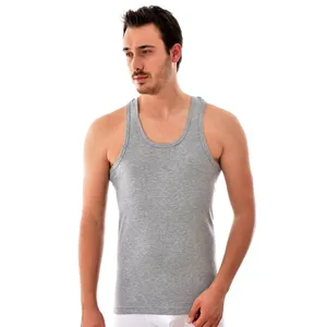 เสื้อกล้ามผู้ชายลายกิเลสตัณหาซี่โครงสีเทากระเป๋า XL-5 - Product Image 1