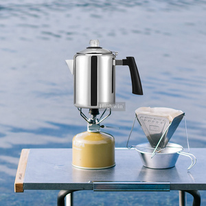 Caffettiera per falò o piano cottura caffettiera in acciaio inox Vintage Para Caffe Te Koop Percolators - Product Image 6