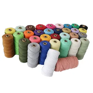 Natürliche Geflechts chnur Schnüre DIY gewebte Makramee Baumwolle Polyester Garn Seil 3mm 5mm