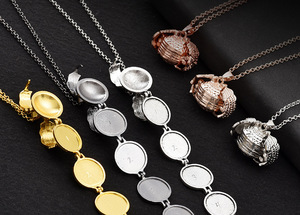 Sublimazione cornici in lega gioielli amicizia Memorial ali foto ciondolo collana <span class=keywords><strong>medaglione</strong></span> - Product Image 5