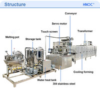 Ligne de production entièrement automatique de bonbons gélifiés multifonctionnels 3D à base de pectine, de gélatine et d'amidon, machine à fabriquer des oursons gélifiés