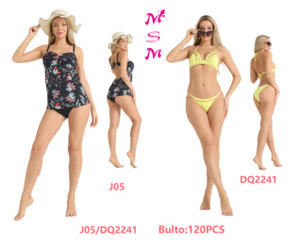 Traje de Baño Tankini J05 DQ2241 para Mujer, Estampado Floral, Cuello Halter Cruzado, de Una Pieza, Spandex, Poliéster Elástico, Ropa de Playa - Product Image 3