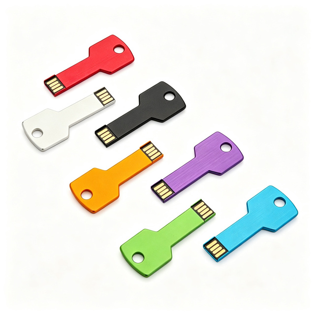 Custom Logo Mini Metal USB Flash Drive High Speed Key Ring Pendrive 1GB 2GB 4GB 8GB 16GB 32GB 64GB 128GB for Laptop PC