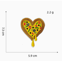 Nouvelle Écusson en Toile Brodé Personnalisé en Forme de Tranche de Pizza, Thème Alimentaire, Adhésif Thermocollant pour Casquettes, Maillots de Basketball, Multi-usages