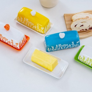 Mantequillera de Cerámica con Tapa, Diseño de Plantas, Hermética, Apta para Refrigerador, Microondas y Lavavajillas, Contenedor de Cocina - Product Image 6