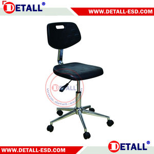 Silla de Costura de Cuero PU, Sillas ESD para Laboratorio y <span class=keywords><strong>Oficina</strong></span> con Ruedas - Product Image 2