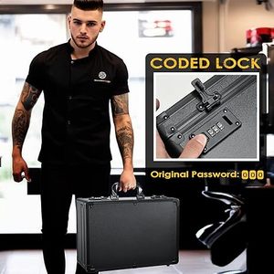Estuche <span class=keywords><strong>de</strong></span> Aluminio para Barbería con 6 Compartimentos Deslizantes para Máquinas <span class=keywords><strong>de</strong></span> Cortar Cabello, <span class=keywords><strong>Maletín</strong></span> <span class=keywords><strong>Profesional</strong></span> para Herramientas <span class=keywords><strong>de</strong></span> Barbería - Product Image 6