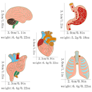 Personalidad hígado <span class=keywords><strong>estómago</strong></span> pulmón corazón cerebro esmalte broches divertidos partes del cuerpo alfileres dorados para enfermera mochila bolsa insignia - Product Image 4