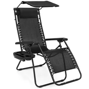Silla Reclinable de <span class=keywords><strong>Gravedad</strong></span> Cero de Diseño Moderno y Lujoso, Ajustable, para Broncearse, con Toldo, Plegable, para Playa y Descanso - Product Image 3
