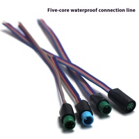 Bonne vente 15cm RGB LED bande connecteur fil câble 4 broches 12V DC boîtier en acier inoxydable mâle/femelle sexe cuivre Contacts M12