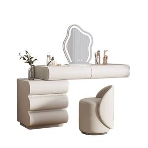 โต๊ะเครื่องแป้งไม้จริง<span class=keywords><strong>เคลือบ</strong></span>เงา สไตล์วาบิซาบิ โมเดิร์น พร้อมตู้เก็บของ ลิ้นชั<span class=keywords><strong>ก</strong></span>แบบขยายได้ สำหรับห้องนอน เรียบง่าย ใช้สำหรับแต่งหน้า - Product Image 4