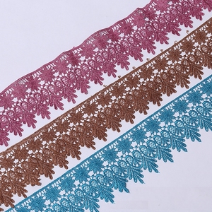 인기 판매 공장 도매 폴리에스터 레이스 보더 고급 의류 액세서리 튤 레이스 자수 레이스 트림 - Product Image 4