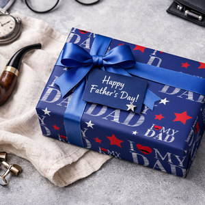 Newly designed product <b>Blue</b> Father's Day digital printed packaging <b>paper</b> - Product Image 2
