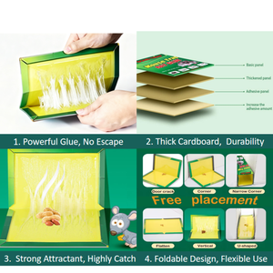 Lot de 100 pièges à colle pour souris et rats, faciles à utiliser, très collants, avec carton solide pour la lutte contre les petits parasites d'intérieur comme les souris et les cafards - Product Image 3