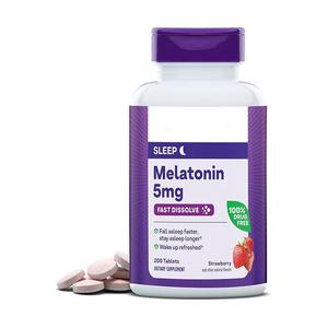 OEM 100% Melatonina masticable sin medicamentos 60 tabletas para conciliar el sueño más rápido Suplemento sanitario con sabor a fresa - Product Image 2