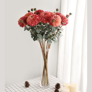 TH1441 Fleur artificielle de haute qualité à grosse tête en soie blanche et rose <span class=keywords><strong>Dahlia</strong></span> Chrysanthème pour la décoration florale de mariage et de la maison - Product Image 6