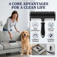 Brosse Anti-Poils Auto-Nettoyante avec Poignée Amovible en Matériau ABS Solide, Rouleau Réutilisable pour Chats et Chiens
