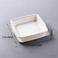Plateau de repas scolaire jetable, écologique, biodégradable, en bagasse de canne à sucre blanche, 5 compartiments, assiette jetable