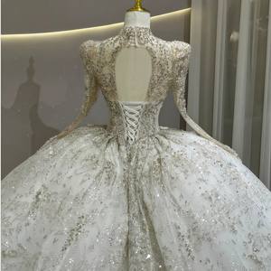 <span class=keywords><strong>Robe</strong></span> de mariée col V perlé paillettes <span class=keywords><strong>robe</strong></span> de bal <span class=keywords><strong>robe</strong></span> de cérémonie civile personnalisée Jfh10 - Product Image 2