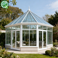 Grande serre victorienne maison en verre d'hiver vent jardin toit en aluminium véranda extérieure