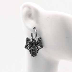 Yunnique – boucles d'oreilles en forme de tête de loup, en acier inoxydable, bijoux de fête à la mode pour hommes et femmes - Product Image 4