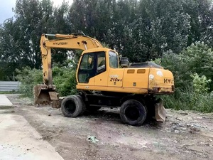 Excavatrice sur pneus d'occasion Hyundai 210W-5 21T de qualité supérieure, machine de construction pour tranchées, avec coupleur rapide et brise-roche, certifiée CE - Product Image 3