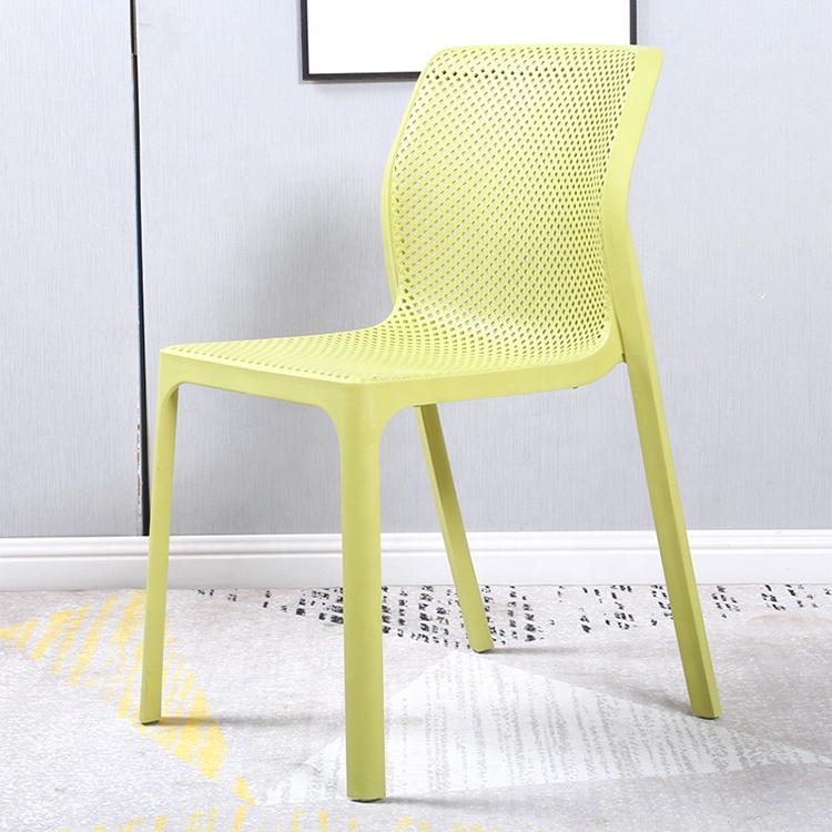 Дешевые уличные садовые полипропиленовые пластиковые стулья, штабелируемые, для ресторана, кафе, спинка, дышащий обеденный стул