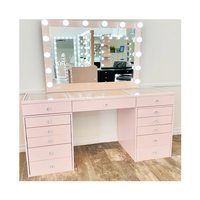 Chaise de luxe pour chambre à coucher moderne Coiffeuse de maquillage avec miroir led et tiroir lumineux Coiffeuse pour chambre à coucher