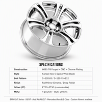 Jantes forgées personnalisées OEM Kansei Neo Chrome 5x120.65 5x120 5x112 Polissage miroir complet BMW Audi Benz Deep Dish Aftermarket Factory