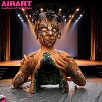 Sculpture Totem Tribal Gonflable Géante Imprimée Numérique en 3D pour Festival de Musique, Grand Personnage Publicitaire Gonflable