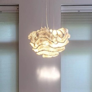 Modern Cloud Pendant Light Led White Round Single Head Chandelier For Living Room Bedroom Restaurant Bar - Product Image 4