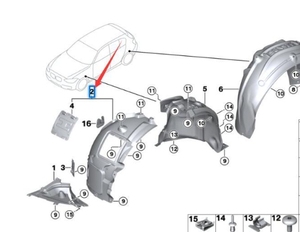 OEM <span class=keywords><strong>51717260709</strong></span> Doublure de roue avant gauche pour BMW Série 1 F20 F21 - Product Image 3