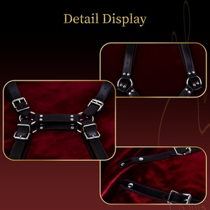 Correa de PU Negra, Accesorio Compatible con la Jaula de Castidad FRRK, Arnés de Pecho de Cuerpo Completo, Kit de Restricción y Bondage, Juguetes Sexuales para Adultos - Product Image 3