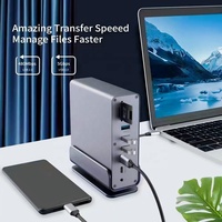 Harga Pabrik 16-In-1 USB C Docking Station MST 16 Port Tipe C Multi-Fungsi HUB Adapter USB 3.0 untuk Komputer Desktop Stok Tersedia