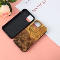 Coque de téléphone en bois de résine de nature véritable pour iPhone 13 étui en bois de résine mobile de protection