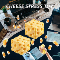 Lot de 2 jouets sensoriels en forme de fromage, cubes anti-stress souples à presser, jouets de bureau pour enfants et adultes, cadeau de fête