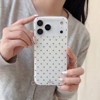 Coque de téléphone antichoc en TPU à pois tendance pour iPhone 17 16 15 Pro Max, protection intégrale avec cadre à grandes ouvertures, anti-chute