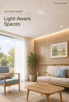 Détecteur de présence encastré au plafond, radar FMCW, matériau ABS/PC, portée de détection 0-3m, 12V 1W, surveillance de la luminosité pour maisons de retraite