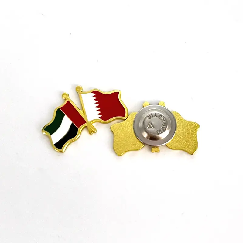 2024 haute qualité EAU et Qatar drapeaux amitié drapeaux métal broche Badge broches émail broches cadeau Badge aimant