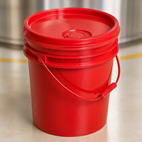 Seau en plastique réutilisable et polyvalent avec couvercle et poignée en plastique pour le traitement du bois et les travaux de jardinage