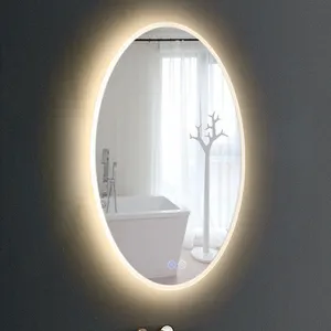 Wholesale Oval Bathroom Light Up De-fogging Bluetooth LED Mirror