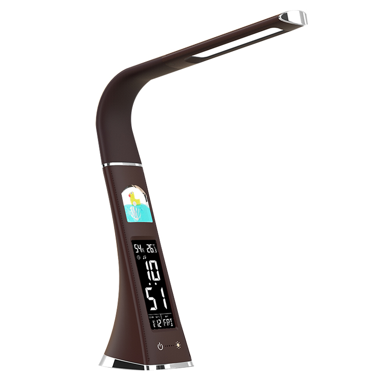 Лидер продаж Amazon, настольные лампы с регулируемой яркостью, светодиодная настольная лампа с защитой глаз, офисный USB ночник с будильником, календарем, ЖК-дисплеем