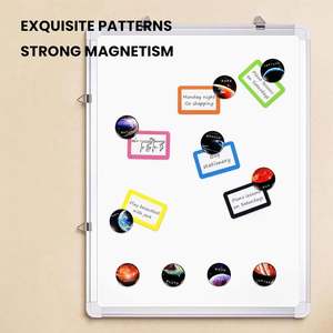 Autocollants magnétiques ronds en verre 3D pour réfrigérateur, forte adhérence, transparents comme du cristal, écologiques, design moderne, anniversaire, cuisine, bureau - Product Image 4