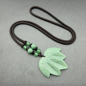 Collier pendentif en agate de cristal naturel, pierre semi-précieuse, feuille d'érable <span class=keywords><strong>canadienne</strong></span>, chaîne de pull - Product Image 6