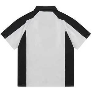Streetwear Y2K camisetas de gran tamaño hombres media cremallera empalme Hip Hop camiseta Tops verano camisetas sueltas - Product Image 2